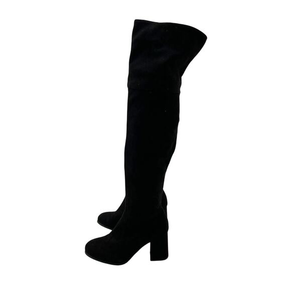 Dream Pairs 3 inch Block Heel Over The Knee Women’s Boots Size 7 Black Suede - Picture 5 of 10